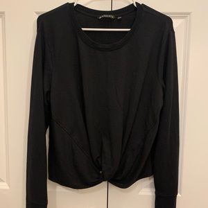 athleta front knot black top